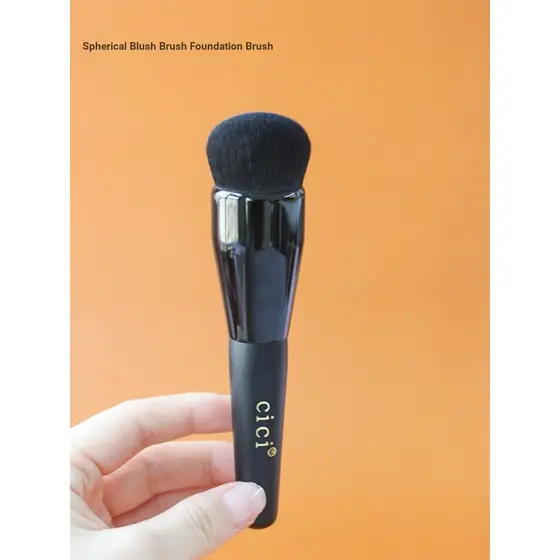 Cici Pincel de maquiagem preto esférico Mineral fundação pincel Blush ferramenta de maquiagem pincel de fibra Super maci