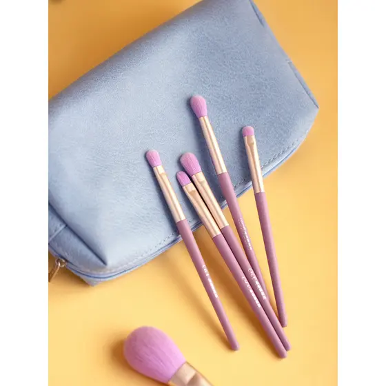 Cici Pincel de maquiagem Sage Conjunto pequeno 5 Blush Brush Eyeshadow Brush Lip Brush Conjunto de pincéis baratos Pacot