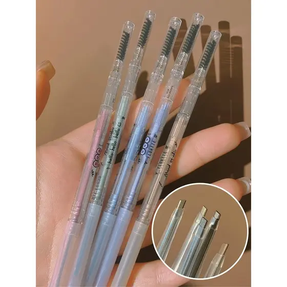 FLORTTE Floral Lolia Lápis de sobrancelha ultrafino de duas cabeças Tingimento Creme de sobrancelha Maquiagem Água Lápis