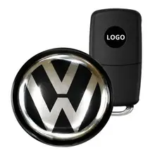 Logotipo Redondo Vw Resinado Preto
