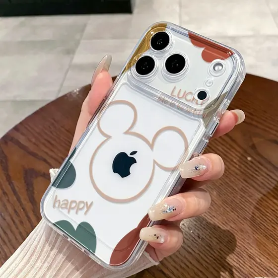 Capinha Capa Para iPhone 17 xr/xs 13 11 7/8 12 14 15 16 plus air pro max Mickey Transparente Anti-impacto