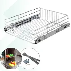 Gaveta Fruteira Cromada Deslizante com Trilhos 370x110x450mm Módulo 400mm Jomer Cozinha