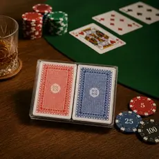 Jogo de 2 Baralhos com Estojo Impermeável Plástico Lazer Viagem Diversão Jg de Mesa