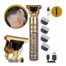 Maquininha de Barbear Dragão Recarregável Masculina Sem Fio Profissional Barba Cabelo Prática