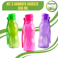 Kit com 3 Garrafas Squeeze 350 ML