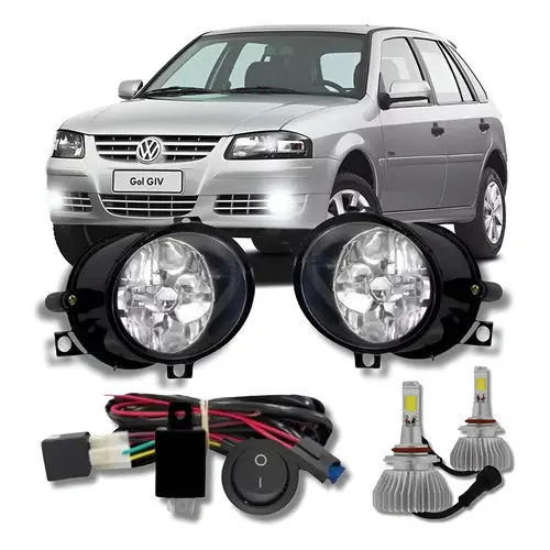 Kit Farol Milha De Neblina Gol G4 2006 2007 2008 + Super Led
