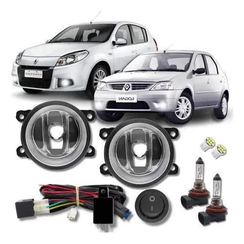 Kit Farol Milha Neblina Logan E Sandero 2012 2013 + Brindes