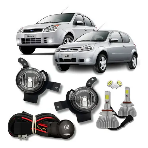 Kit Farol Milha Ford Fiesta 2007 2008 2009 2010 + Super Led