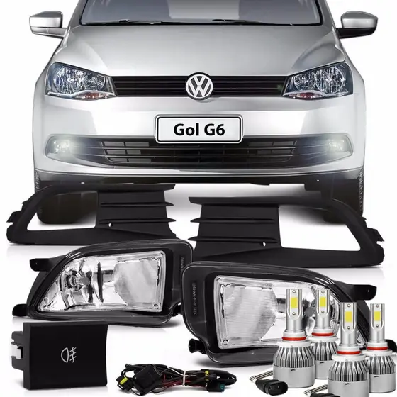 Kit Farol Milha Gol G6 + Led H8