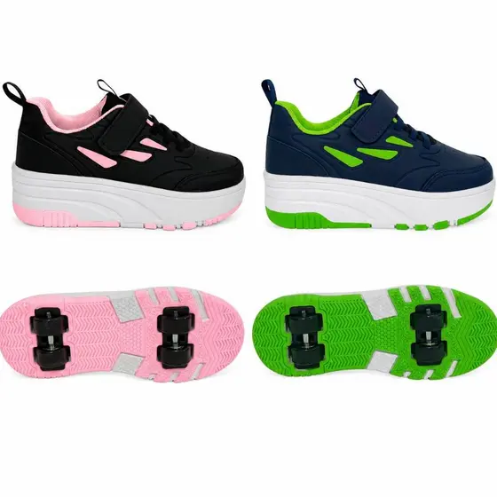 Tênis Patins Infantil 2 Rodinhas Skate Menino Menina