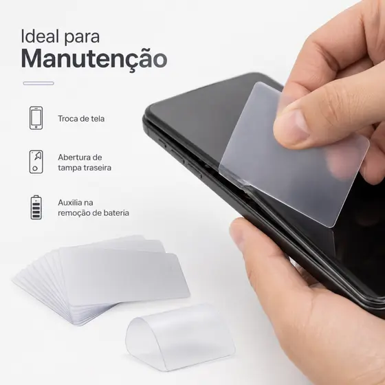 Kit Cartão Plástico Abrir Celular Tela Bateria PVC 0,35mm 10/20/50/100