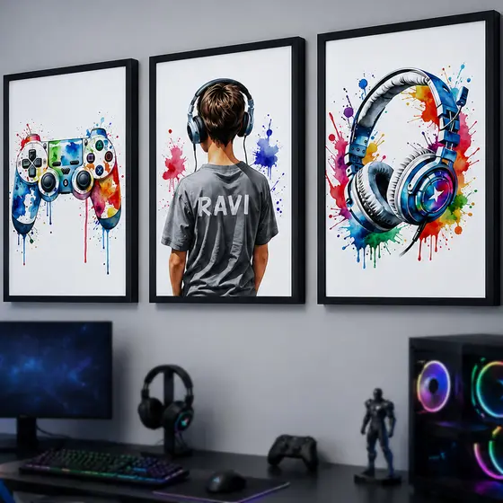 Quadro Decorativo Quarto Gamer Jogo Video Game Playstation Xbox Personalizado com Nome