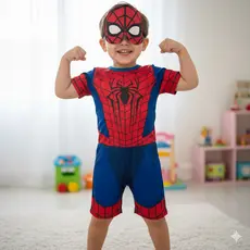 Fantasia Infantil com Máscara Homem-Aranha Avengers Menino – Envio Imediato
