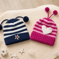 Touca Infantil Bebê Menino Menina Tricotado INVERNO Pelinho PomPom 1 a 3 anos