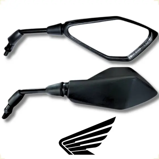 Retrovisor Z400 Moto Honda Rosca 10mm Par Preto Haste Curta Esportivo