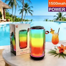 Caixa de Som Bluetooth Portátil Potente 1500mAh LED RGB TWS FM USB/SD Estéreo para Festa Praia
