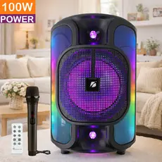 Caixa de Som Bluetooth Portátil Potente LED RGB TWS FM C/microfone para Festa Viagem Praia
