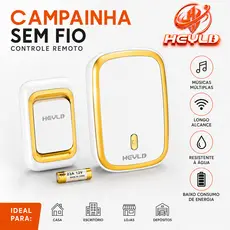 Campainha Sem Fio Externa Residencial De Longo Alcance 36 Toques Wifi Wireless Eletrônica 4 modelos