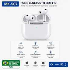 Fone Bluetooth Sem Fio SOMK MK-507 Bluetooth 5.3 Áudio HiFi Microfone HD Baixa Latência Compatível Android e iPhone
