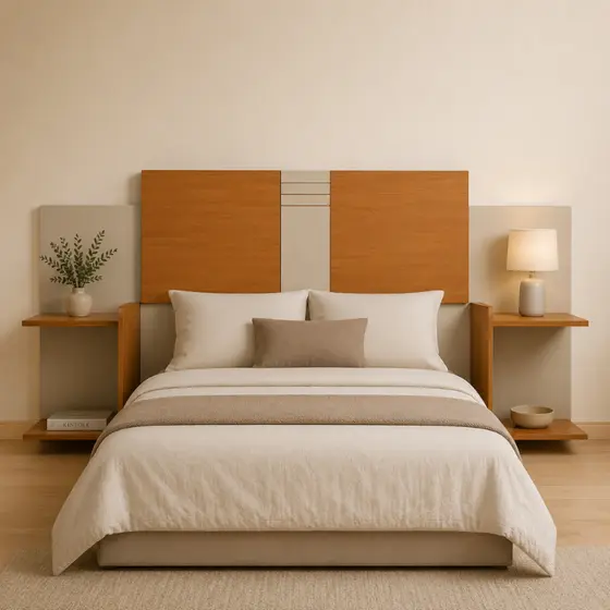 Cabeceira Regulável Para Box Solteiro Casal Queen Com Mesa De Cabeceira Nexus