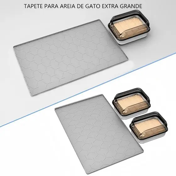 Tapete Silicone para animais de estimação Design à prova d'água Adequado para caixa de areia para gatos Fácil de limpar