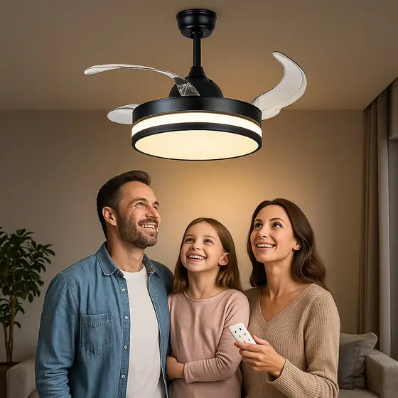 Ventilador de Teto Retrátil LED Fresh Wind Iluminação Ventilação com Tecnologia e Estilo