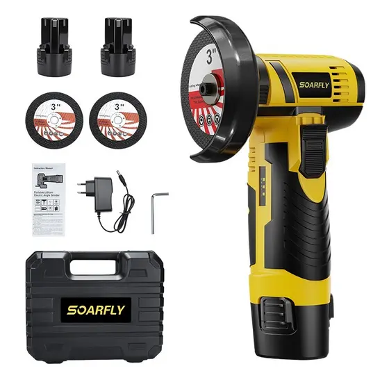 Mini Esmerilhadeira Lixadeira Elétrica Sem Fio Bivolt 110v/220v 2 Baterias 18V
