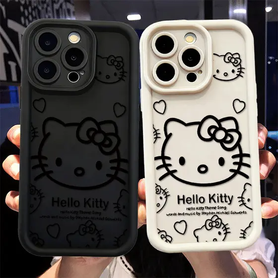 Capinha Capa Para Samsung A03 A04 A05 A12 A13 A15 A23 A32 A35 A50 A52 A71 A72 Silicone À Prova de Choque Olá Kitty