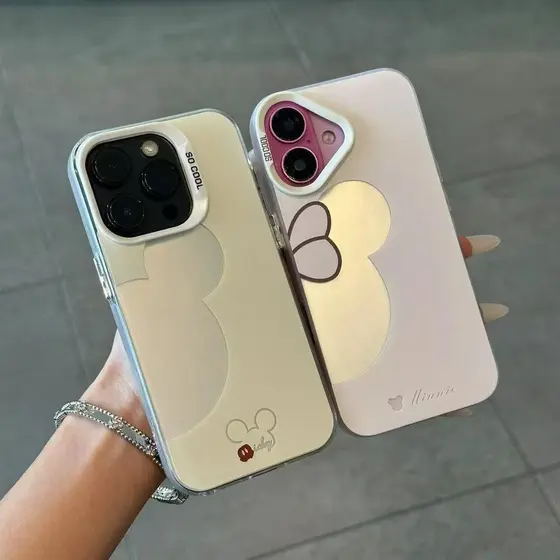 Capinha Capa Para iPhone XR XS MAX 7 8 14 15 16 PLUS 11 12 13 14 15 16 17 PRO MAX Mickey e Minnie da Disney
