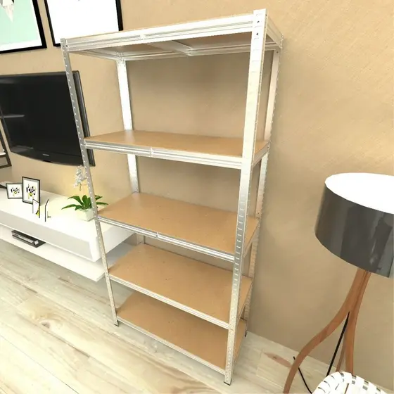 Estante de livros 5 nivieis com MDF CRU reforçada 180x90x37 40 kg por nivel