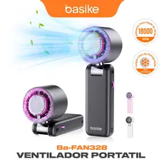 BASIKE Ventoinha Portátil Mini Turbo 100 Níveis Display LED Digital Recarregável Tipo-C Para Viagem