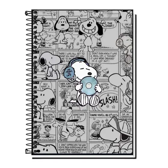 Caderno Snoopy 1, 10 ou 20 Matérias Capa Dura