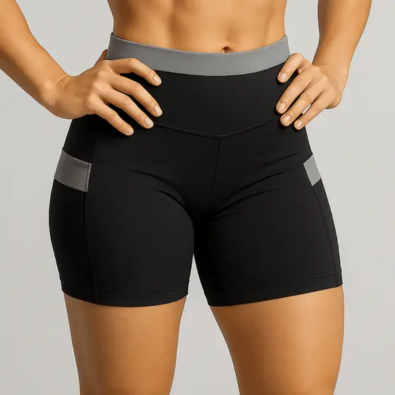 Short Fitness Feminino Bermuda com Bolsos Laterais para Academia Corrida Treino