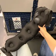 Almofada inflável de apoio para a cintura em viagens, encosto e almofada de pescoço portáteis e dobráveis em TPU com sis