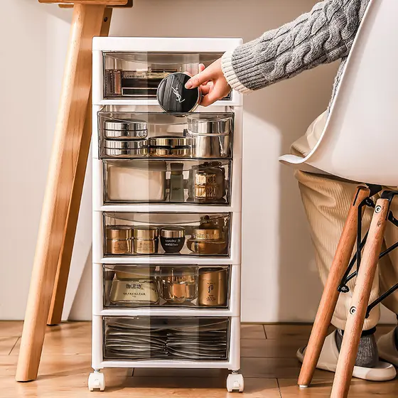 Armário de armazenamento estilo gaveta para debaixo da mesa do escritório em casa, prateleira de múltiplas camadas para