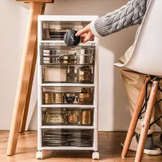 Armário de armazenamento estilo gaveta para debaixo da mesa do escritório em casa, prateleira de múltiplas camadas para
