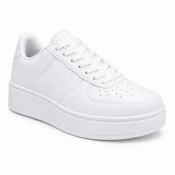Tênis Feminino Casual Leve Macio Confortável Branco Clean Lindo