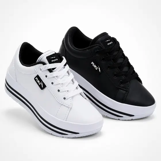 Kit 2 Pares Tênis Feminino Casual Plataforma Confortável Leve Dia a Dia e Academia