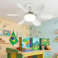 Ventilador De Teto Lâmpada Led 6 Folhas Wind Light Silent Controle Remoto Silenciosa Envio Imediato Para Todo Brasil