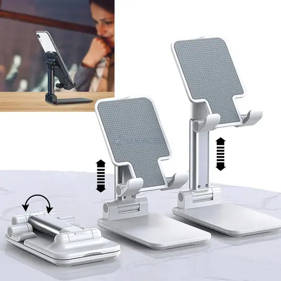 Suporte Para Celular E Tablet Ajustável Apoio Mesa-
