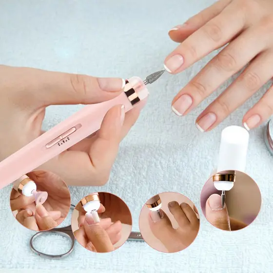Lixadeira Lixa De Unha Alicate de unha Remover 5 em 1 Manicure Cutícula Portátil Recarregável Salon