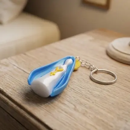 Chaveiro Nossa Senhora Aparecida 3D Católico Fé Cristã Proteção Lembrança Religiosa Presente Especial