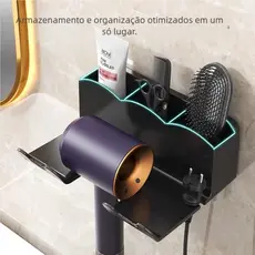 Novo Suporte 16x6.5x11cm - Para Secador de Cabelo Sem Perfurar! Parede