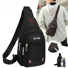 Mochila Transversal Masculina - Bolsa de Peito Multifuncional Impermeável