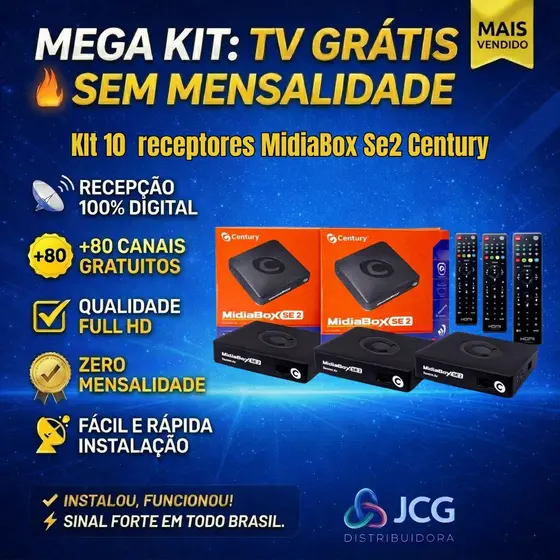 Kit 10 Receptor Century Midiabox Se 2 Full Hd