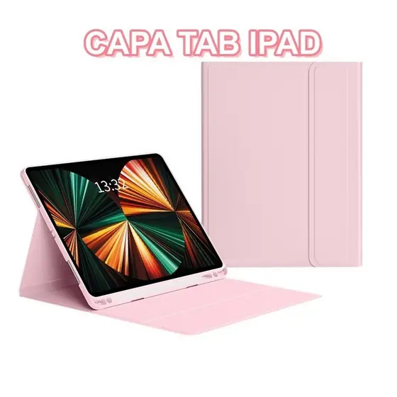 Capa iPad Couro PU Slim Compativel iPad 7 8 9 10 A16 Air 3 10.2 10.5 10.9pol Sem Teclado Case Tablet