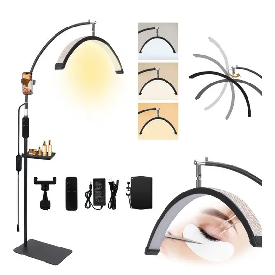 LUPITA Luminária Led Meia Lua Estética 3 Cor Light Com Diamante