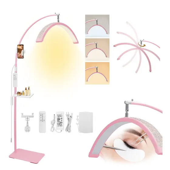 Luminária Led Meia Lua Estética 3 Cor Light Com Diamante Profissional|Bivolt 110/220V|Altura 138-180cm LUPITA