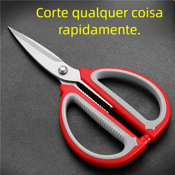 Tesoura Multifuncional Doméstica De Aço Bicolor - Prática para Uso Cotidiano