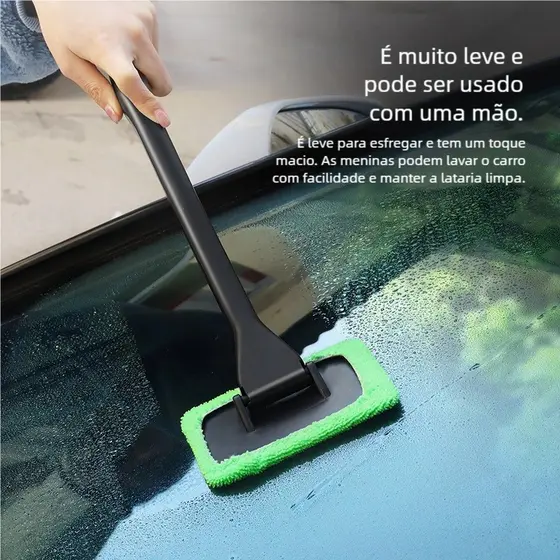 Escova Microfibra Longa para Limpeza de Vidros Automotivos e Residenciais Karbox 40x12cm